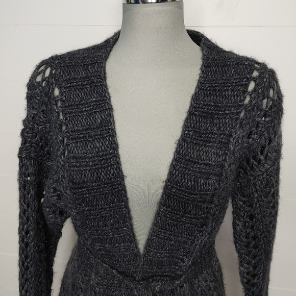 Roots Alpaca blend crochet cardigan M - Picture 2 of 10